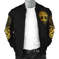 Viking Clothing Gold Tree Of Life Viking Bomber Jacket RLT12 - Wonder Print Shop