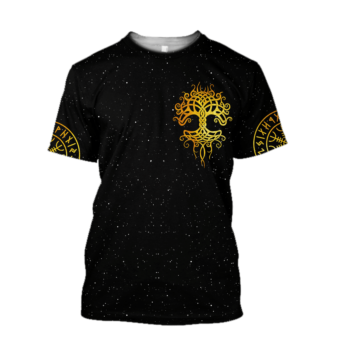 Viking Clothing Gold Tree Of Life Viking T Shirt RLT12 - Wonder Print Shop