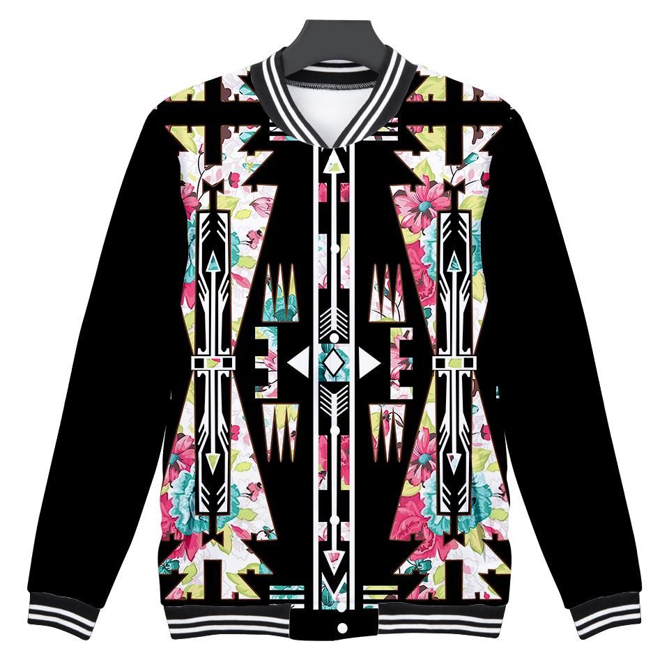 Native American Flower Arrow All Over Baseball Jacket LT10 - Wonder Print Shop