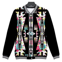 Native American Flower Arrow All Over Baseball Jacket LT10 - Wonder Print Shop
