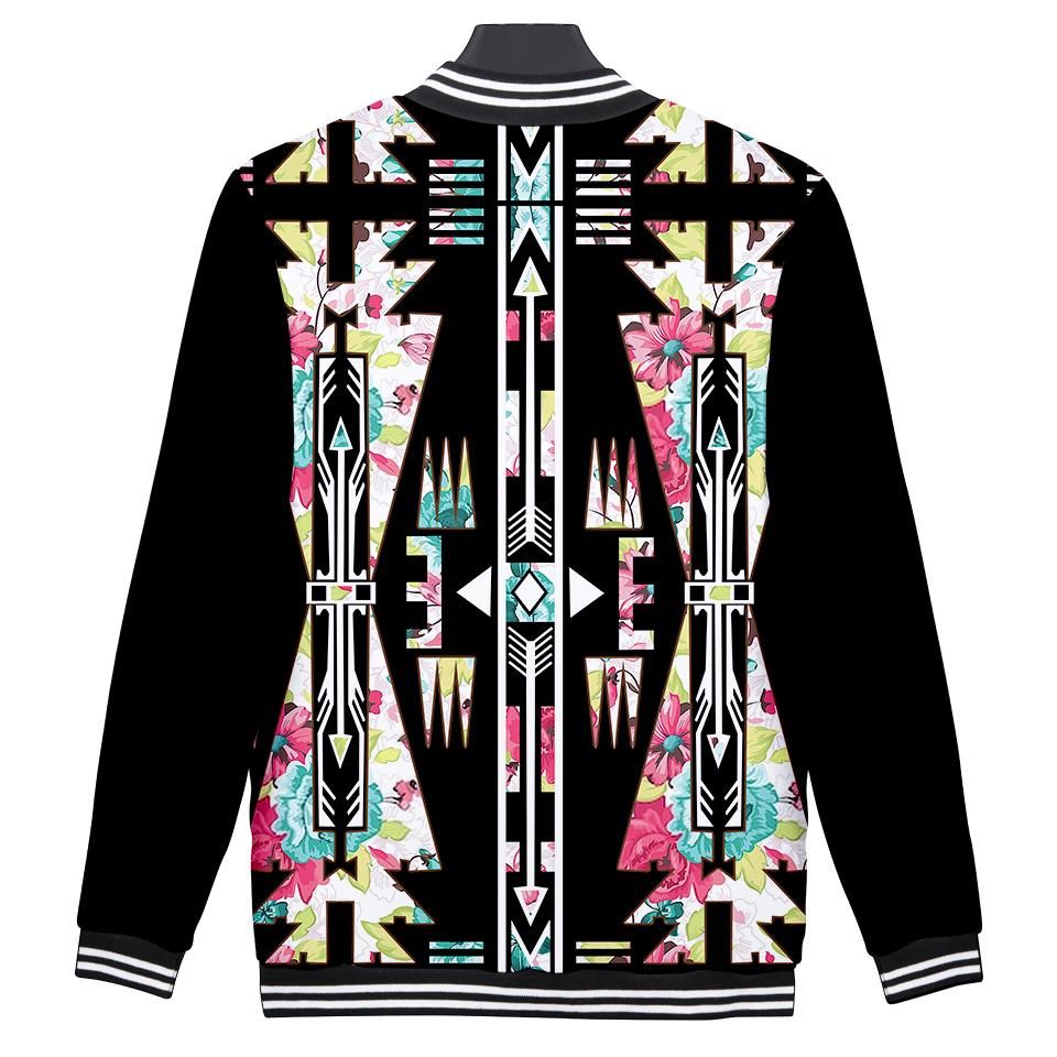 Native American Flower Arrow All Over Baseball Jacket LT10 - Wonder Print Shop