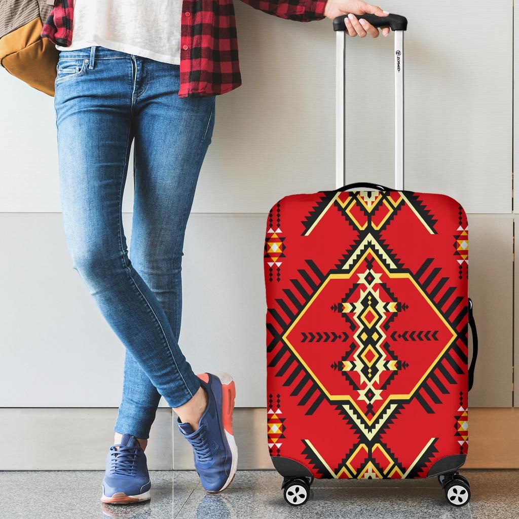 Red Native American Design Pattern Luggage Covers LT10 - Wonder Print Shop