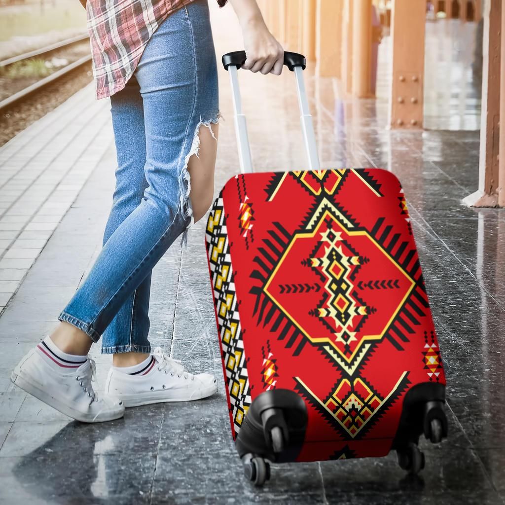 Red Native American Design Pattern Luggage Covers LT10 - Wonder Print Shop
