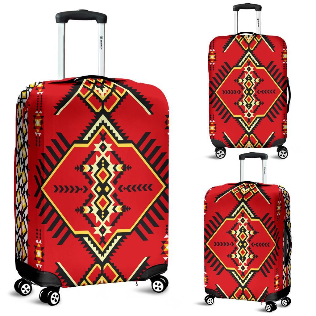 Red Native American Design Pattern Luggage Covers LT10 - Wonder Print Shop