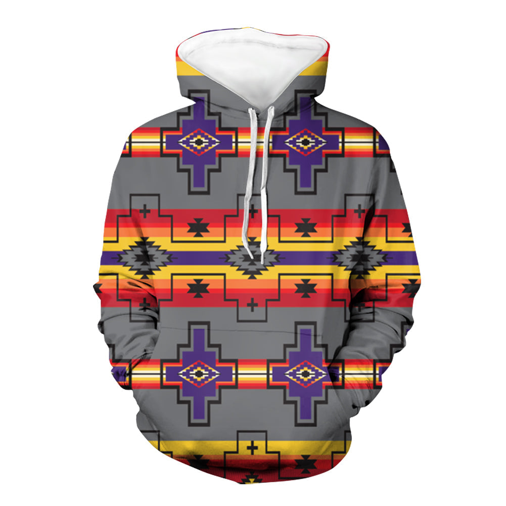 Purple Tribes Design Native American 3D Hoodie LT10 - Wonder Print Shop