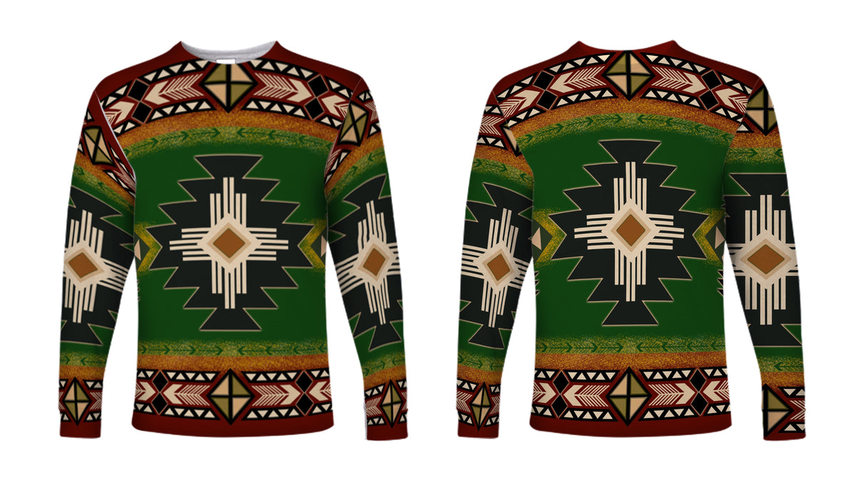 Southwest Green Symbol Native American Long Sleeve LT10 - Wonder Print Shop