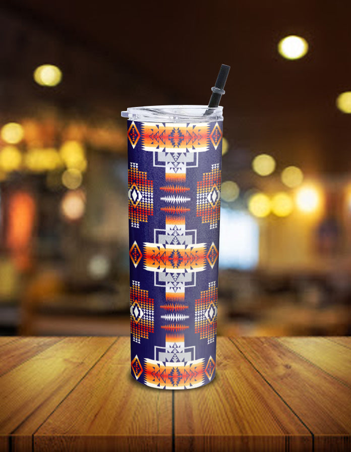Purple Pattern Native American Skinny Tumbler LT10 - Wonder Print Shop