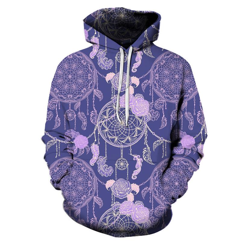 Purple Rose Dreamcatcher Native American All Over Hoodie LT10 - Wonder Print Shop
