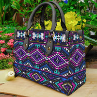 native-american-purple-tribe-pattern-leather-bag