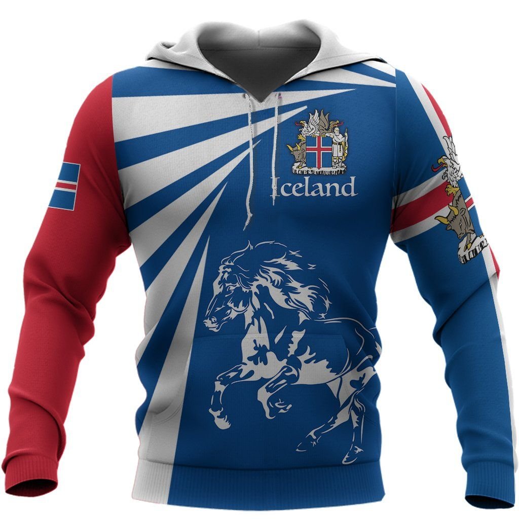 Icelandic Horse Hoodie Coat Of Arms - Wonder Print Shop