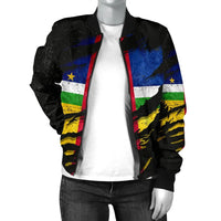 Central African Republic In Me Women's Bomber Jacket - Special Grunge Style RLT7 - Wonder Print Shop
