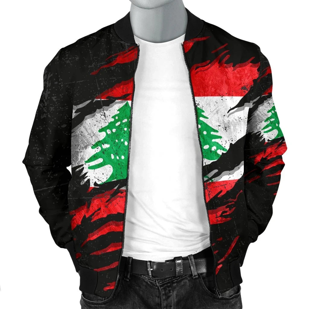 Lebanon In Me Men's Bomber Jacket - Special Grunge Style RLT6 - Wonder Print Shop