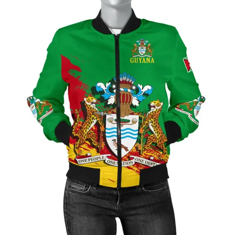 Guyana Special Womens Bomber Jacket RLT8 - Wonder Print Shop