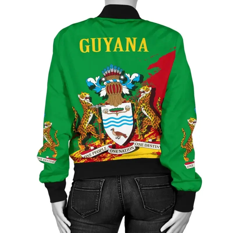 Guyana Special Womens Bomber Jacket RLT8 - Wonder Print Shop
