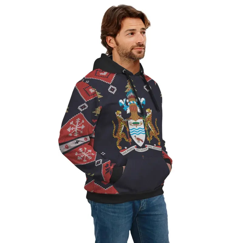 Guyana Christmas Hoodie Santa Claus Ho Ho Ho RLT8 - Wonder Print Shop