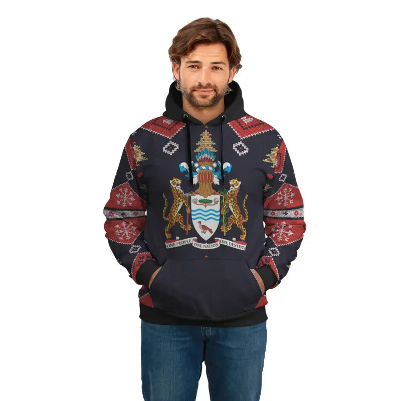 Guyana Christmas Hoodie Santa Claus Ho Ho Ho RLT8 - Wonder Print Shop