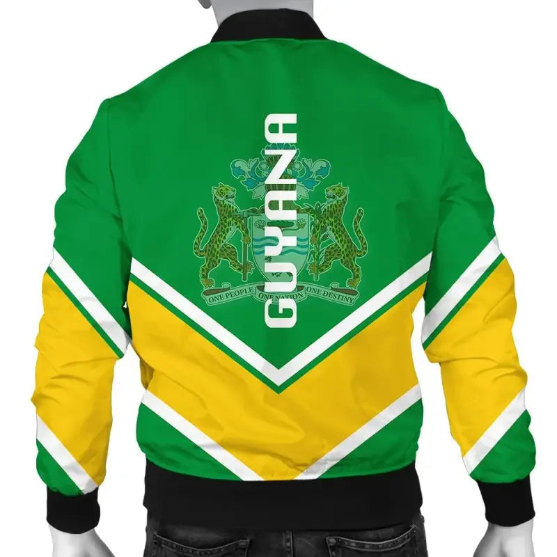 Guyana Coat of Arms Men Bomber Jacket Lucian Style RLT8 - Wonder Print Shop