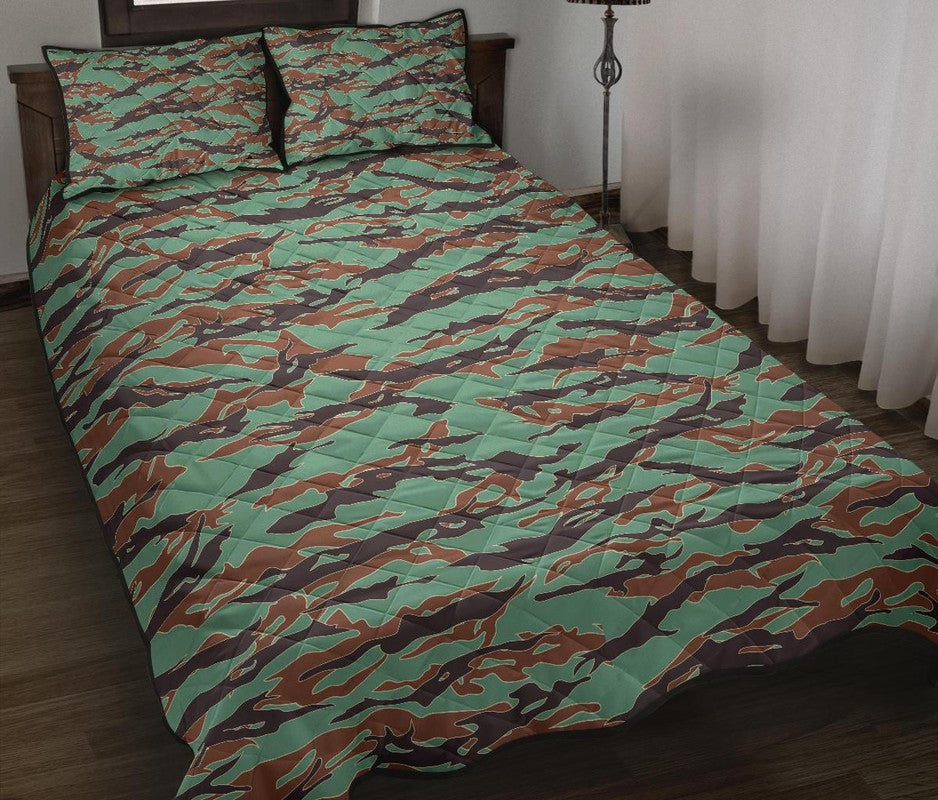 Army Guyana Tiger Stripe Camouflage Seamless Quilt Bed Set RLT8 - Wonder Print Shop