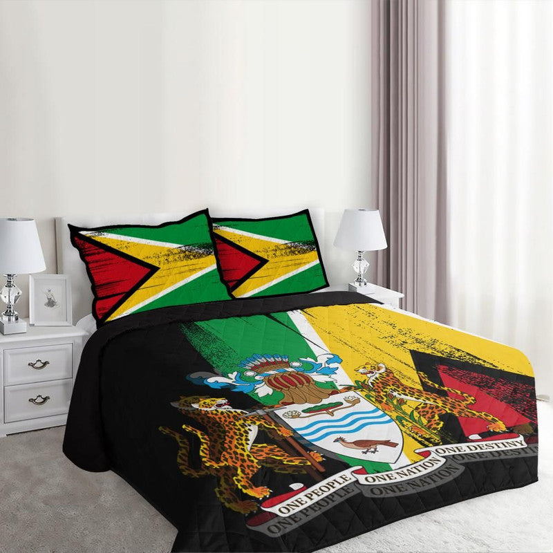 Guyana Flag Quilt Bed Set Flag Style RLT8 - Wonder Print Shop