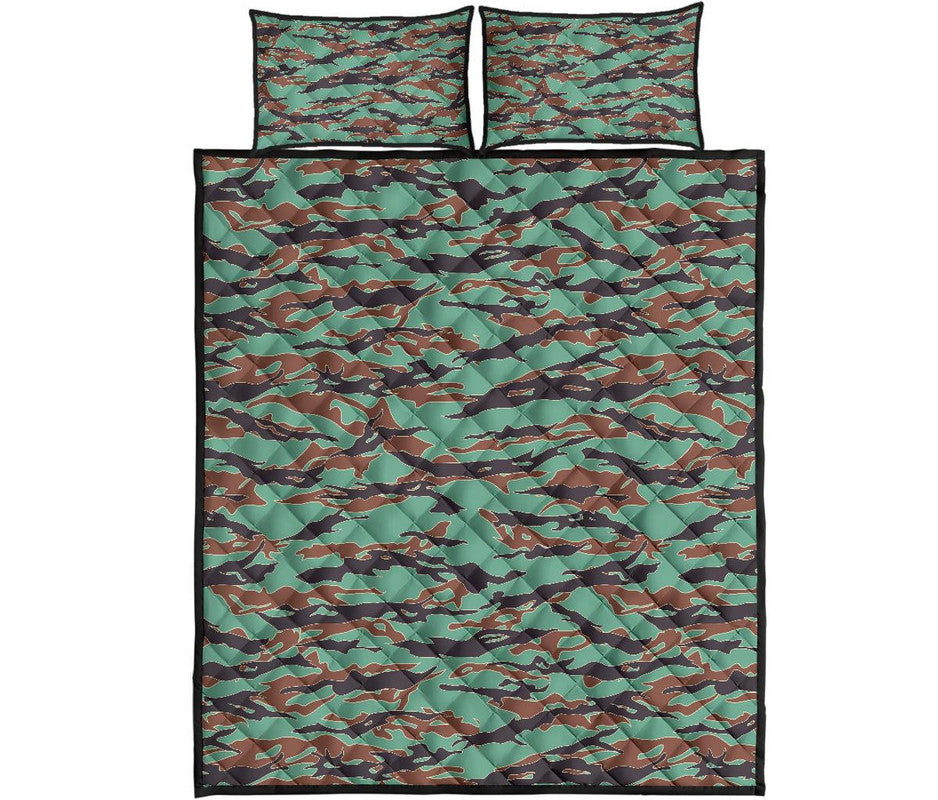 Army Guyana Tiger Stripe Camouflage Seamless Quilt Bed Set RLT8 - Wonder Print Shop