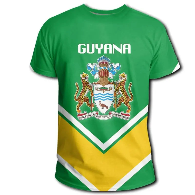 Guyana Coat of Arms T Shirt Lucian Style RLT8 - Wonder Print Shop