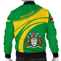 Guyana Coat of Arms Men Bomber Jacket Sticket RLT8 - Wonder Print Shop