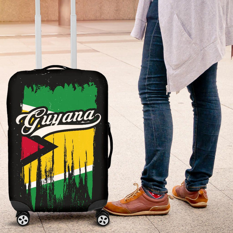 Guyana Grunge Flag Luggage Cover RLT8 - Wonder Print Shop