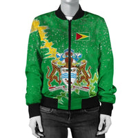 Guyana Christmas Coat of Arms Women Bomber Jacket X Style RLT8 - Wonder Print Shop