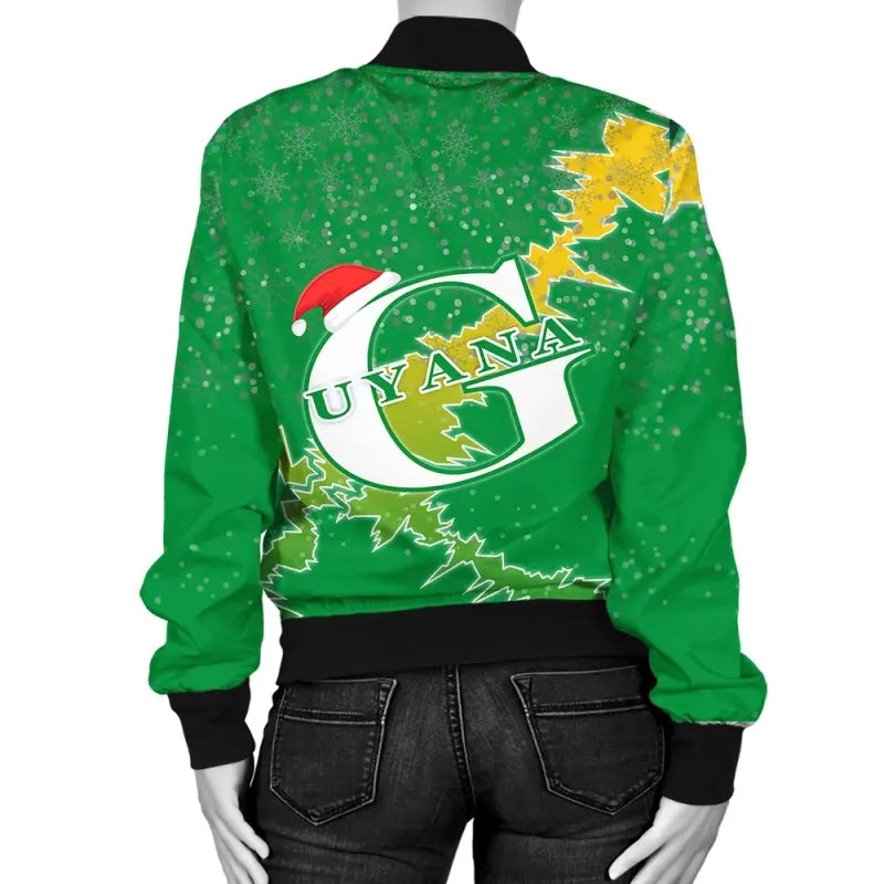 Guyana Christmas Coat of Arms Women Bomber Jacket X Style RLT8 - Wonder Print Shop