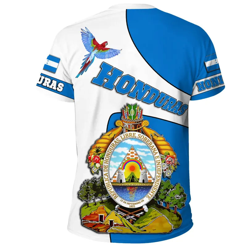 Honduras T Shirt Flag and Coat of Arms RLT8 - Wonder Print Shop