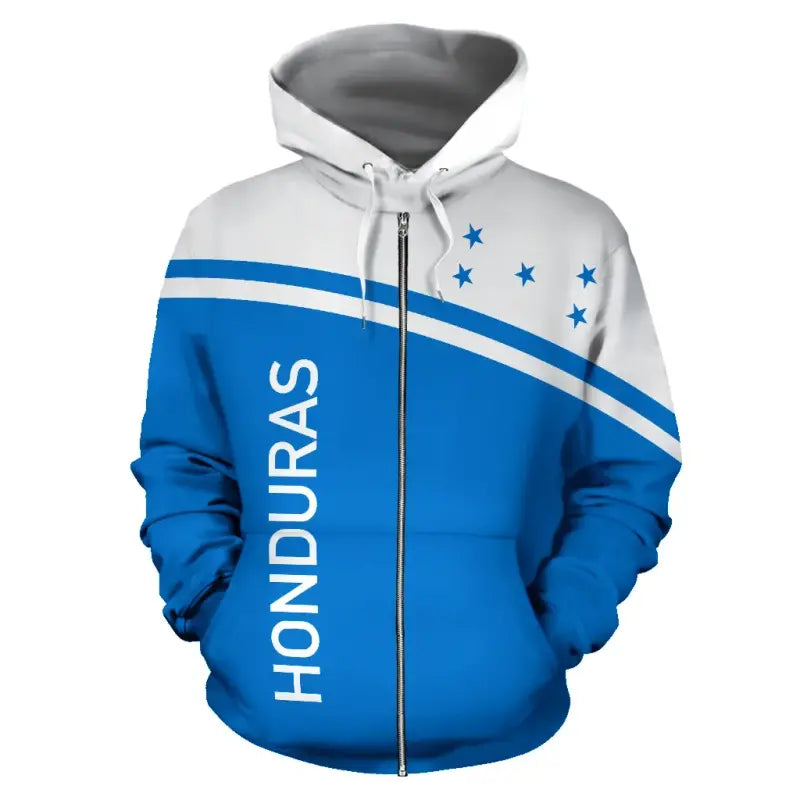 Honduras All Over Zip Up Hoodie Curve Version RLT8 - Wonder Print Shop