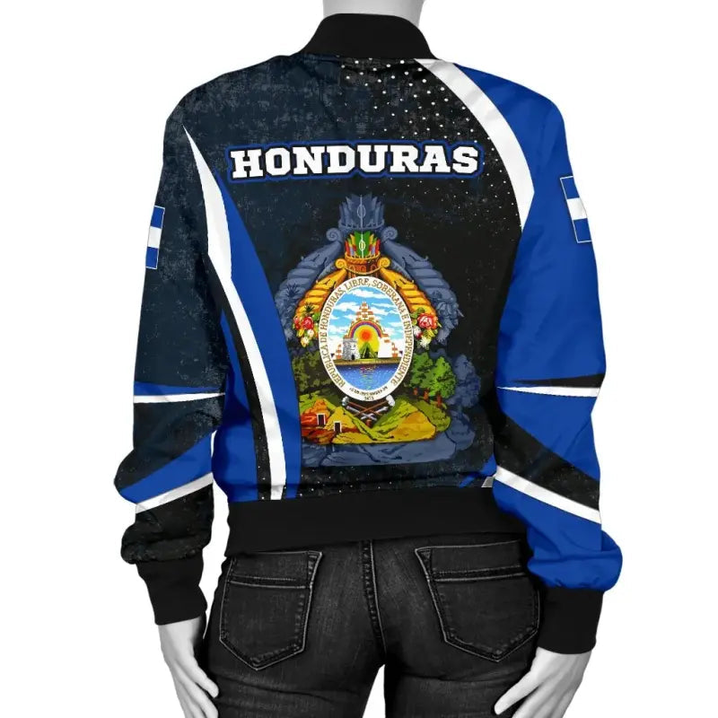 Honduras Womens Bomber Jackets - Honduras Spirits RLT8 - Wonder Print Shop