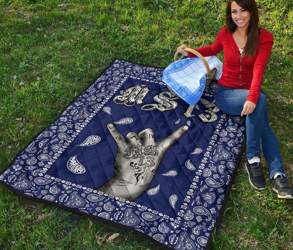 Premium Quilt Blue Bandana RLT8 - Wonder Print Shop