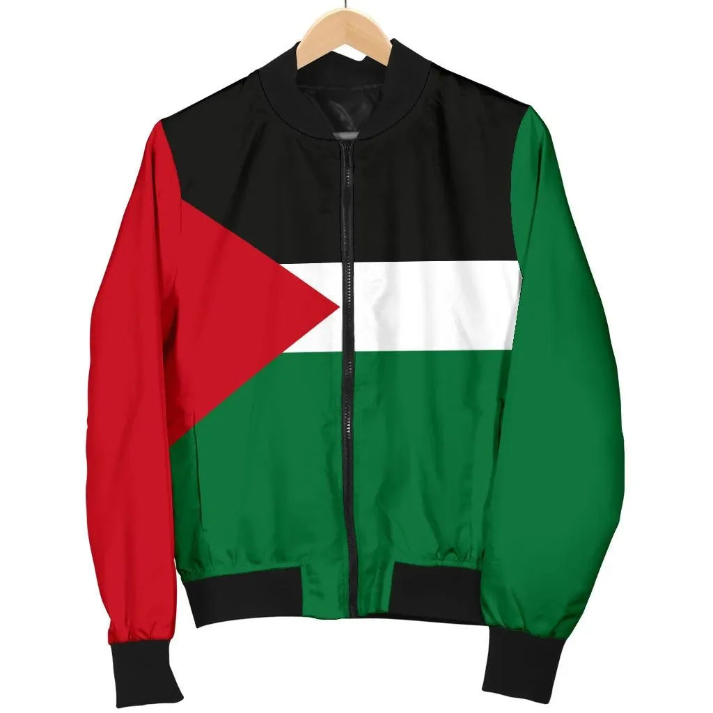 State of Palestine Women's Bomber Jacket Original Flag RLT13 - Wonder Print Shop
