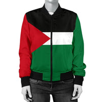 State of Palestine Women's Bomber Jacket Original Flag RLT13 - Wonder Print Shop