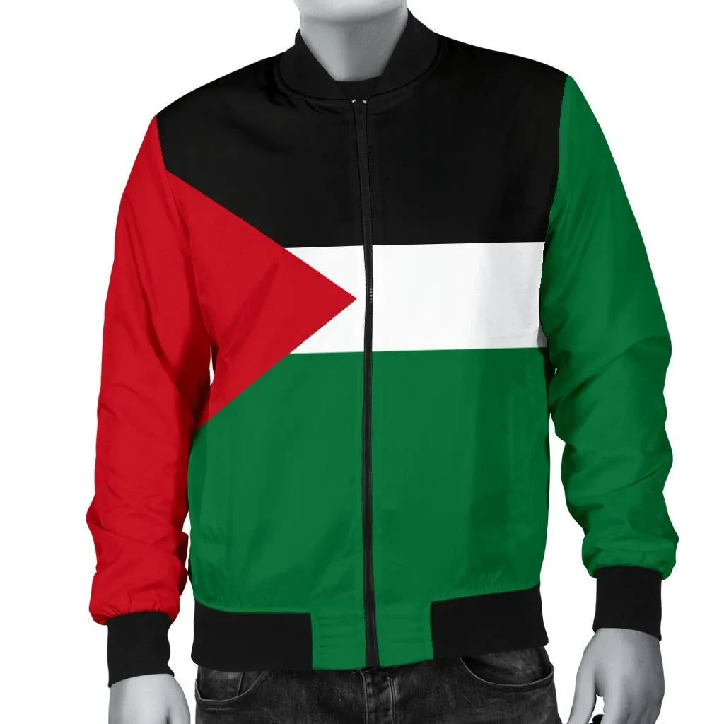 State of Palestine Men's Bomber Jacket Original Flag RLT13 - Wonder Print Shop