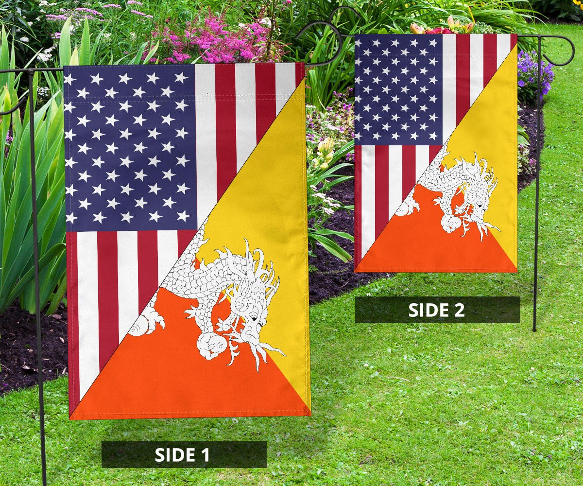 US Flag with Bhutan Flag RLT6 - Wonder Print Shop