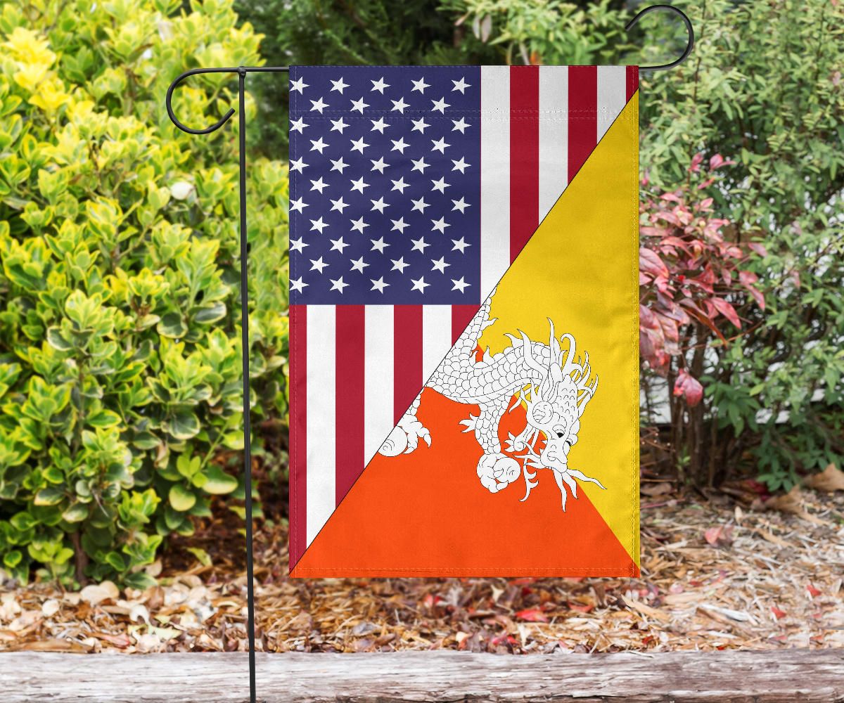 US Flag with Bhutan Flag RLT6 - Wonder Print Shop