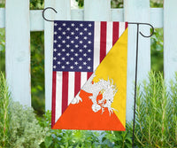 US Flag with Bhutan Flag RLT6 - Wonder Print Shop