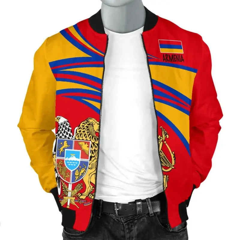 Armenia Mens Bomber Jacket RLT8 - Wonder Print Shop