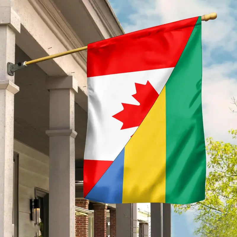 Canada Flag With Gabon Flag RLT12 - Wonder Print Shop