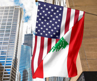 US Flag with Lebanon Flag RLT6 - Wonder Print Shop