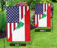 US Flag with Lebanon Flag RLT6 - Wonder Print Shop
