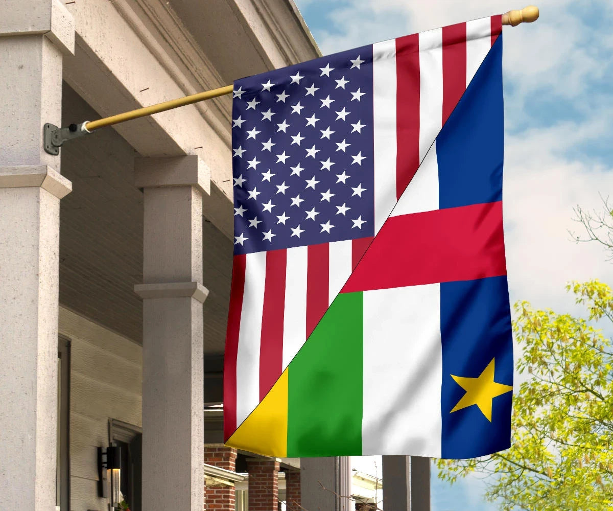 US Flag with Central African Repulic Flag RLT7 - Wonder Print Shop