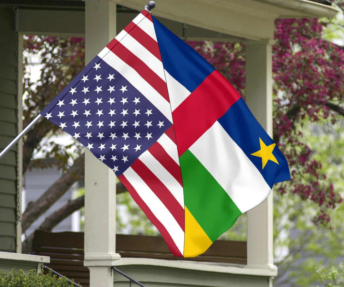 US Flag with Central African Repulic Flag RLT7 - Wonder Print Shop