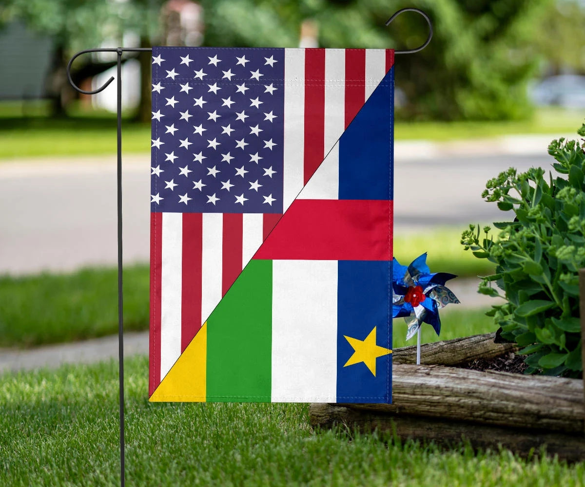 US Flag with Central African Repulic Flag RLT7 - Wonder Print Shop