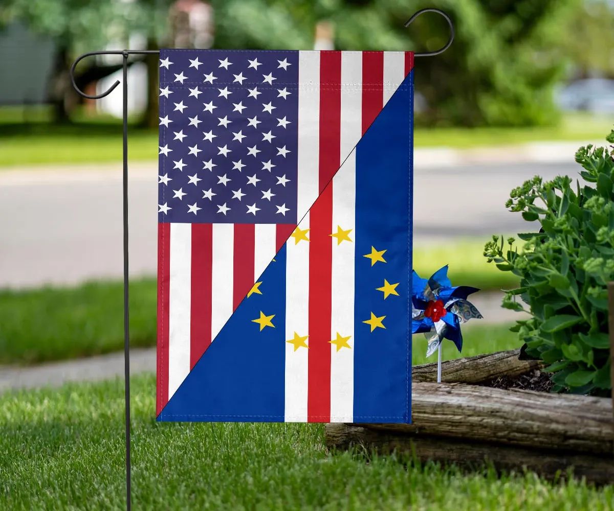 US Flag with Cape Verde Flag RLT7 - Wonder Print Shop