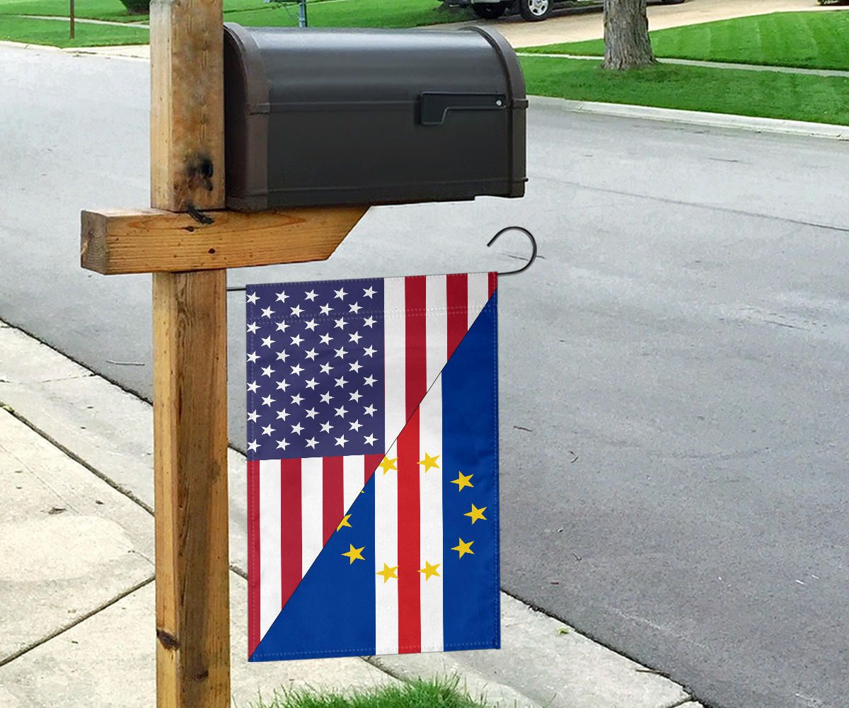 US Flag with Cape Verde Flag RLT7 - Wonder Print Shop