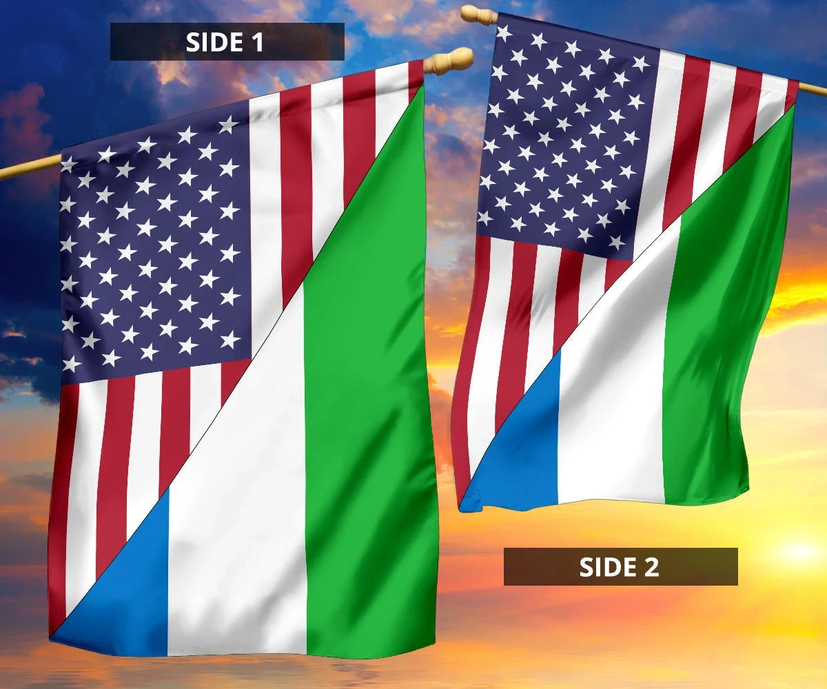 US Flag with Sierra Leone Flag RLT7 - Wonder Print Shop