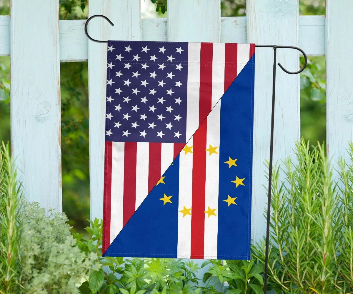 US Flag with Cape Verde Flag RLT7 - Wonder Print Shop
